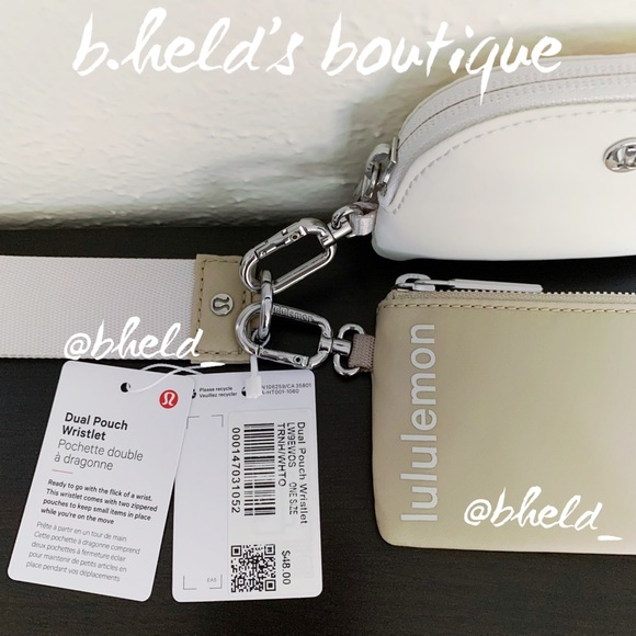 lululemon Dual Pouch Wristlet in Trench/White Opal OS Brand New NWT - Picture 2 of 15